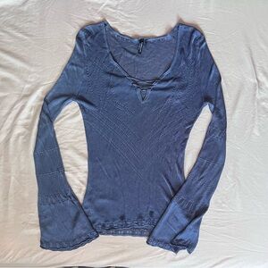 Marciano Mirabel Blouse 100% Viscose Rayon size S Navy Blue